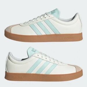 Adidas VL Court Base White and Blue Shoes NIB